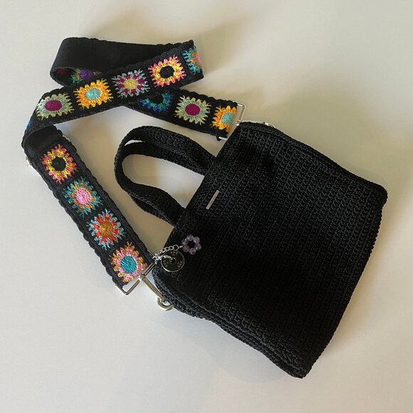 Customized Vintage The Sak Crochet Mini Tote in Black - Picture 3 of 9